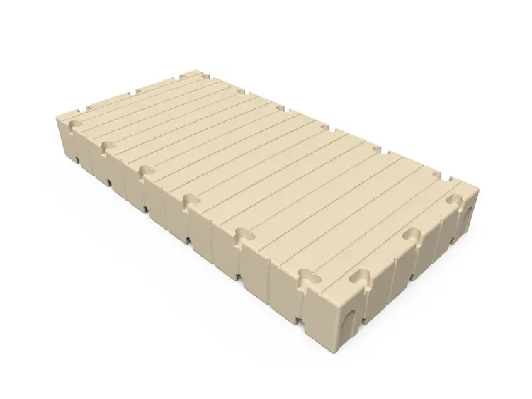 A white mattress with wooden slats on top of it.