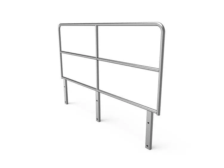 A metal railing with two bars on each side.